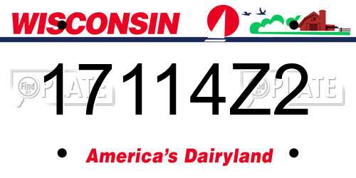 17114Z2 Wisconsin License Plate