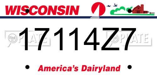 17114Z7 Wisconsin License Plate