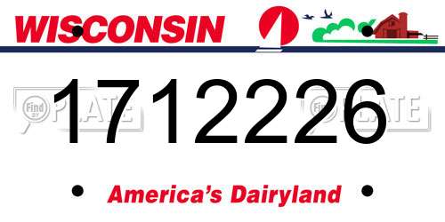 1712226 Wisconsin License Plate