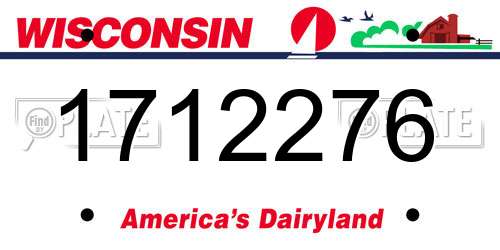 1712276 Wisconsin License Plate
