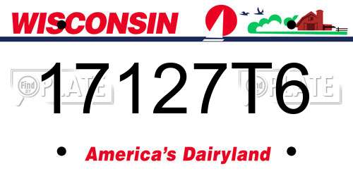 17127T6 Wisconsin License Plate