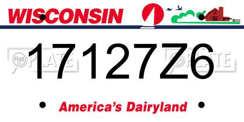 17127Z6 Wisconsin License Plate