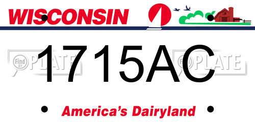 1715AC Wisconsin License Plate