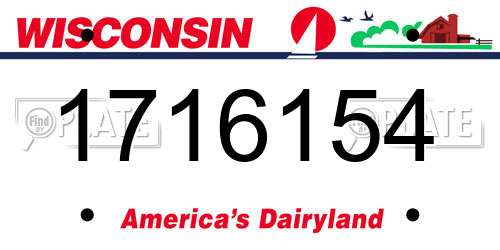 1716154 Wisconsin License Plate
