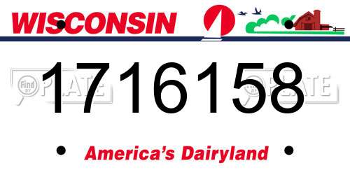 1716158 Wisconsin License Plate