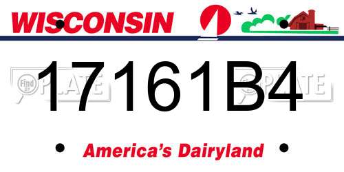 17161B4 Wisconsin License Plate