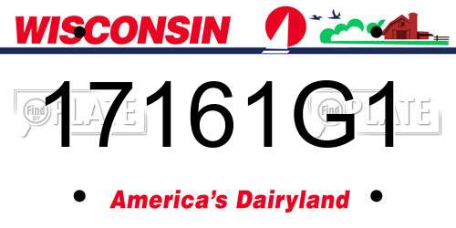 17161G1 Wisconsin License Plate