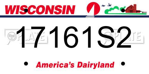 17161S2 Wisconsin License Plate