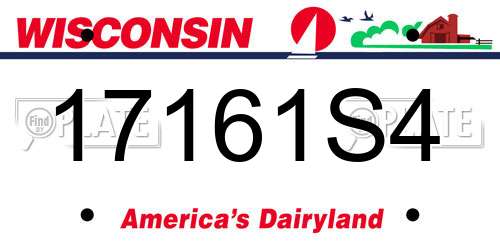 17161S4 Wisconsin License Plate