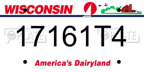 17161T4 Wisconsin License Plate