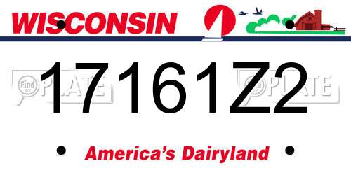 17161Z2 Wisconsin License Plate