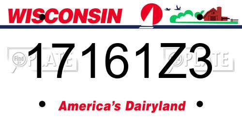 17161Z3 Wisconsin License Plate