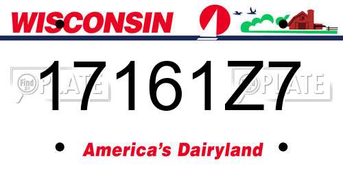 17161Z7 Wisconsin License Plate