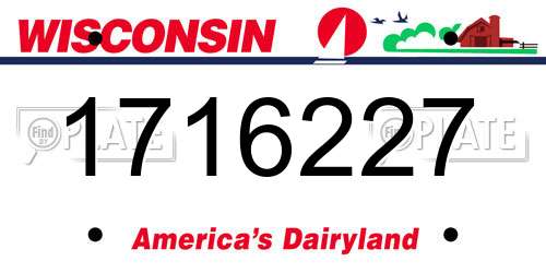 1716227 Wisconsin License Plate