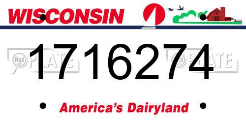 1716274 Wisconsin License Plate