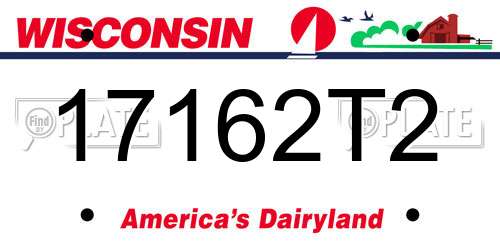 17162T2 Wisconsin License Plate