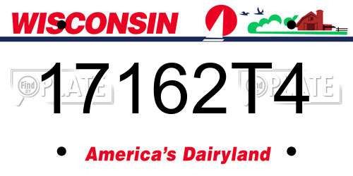 17162T4 Wisconsin License Plate