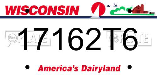 17162T6 Wisconsin License Plate