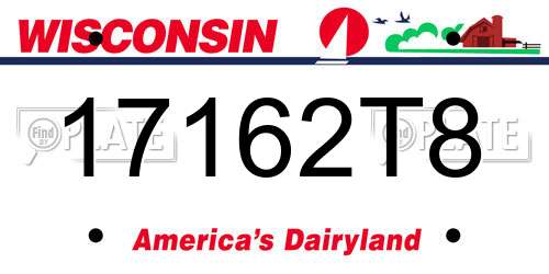 17162T8 Wisconsin License Plate