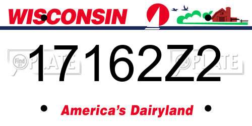 17162Z2 Wisconsin License Plate
