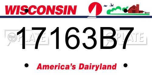 17163B7 Wisconsin License Plate