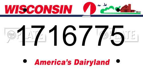 1716775 Wisconsin License Plate