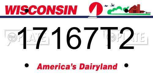 17167T2 Wisconsin License Plate