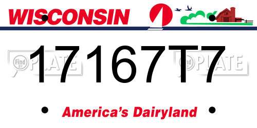 17167T7 Wisconsin License Plate