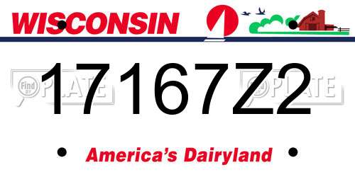 17167Z2 Wisconsin License Plate