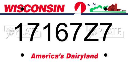 17167Z7 Wisconsin License Plate