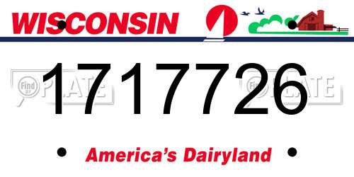 1717726 Wisconsin License Plate
