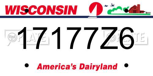 17177Z6 Wisconsin License Plate