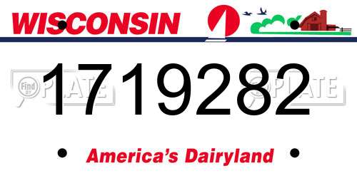 1719282 Wisconsin License Plate