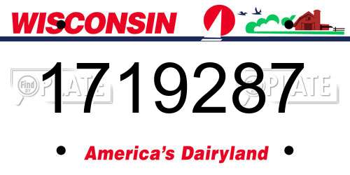 1719287 Wisconsin License Plate