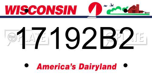 17192B2 Wisconsin License Plate