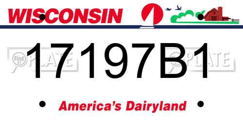 17197B1 Wisconsin License Plate
