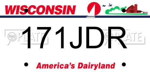 171JDR Wisconsin License Plate