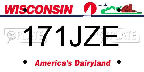 171JZE Wisconsin License Plate