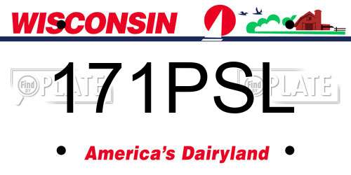 171PSL Wisconsin License Plate