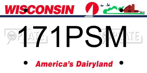 171PSM Wisconsin License Plate