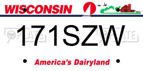 171SZW Wisconsin License Plate