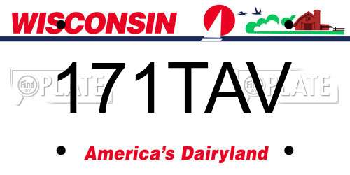 171TAV Wisconsin License Plate