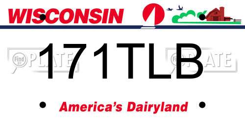 171TLB Wisconsin License Plate