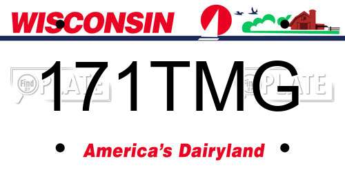 171TMG Wisconsin License Plate