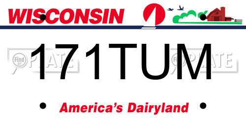 171TUM Wisconsin License Plate