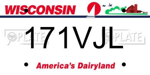 171VJL Wisconsin License Plate