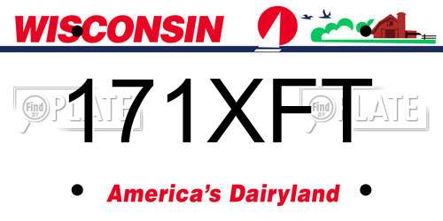 171XFT Wisconsin License Plate