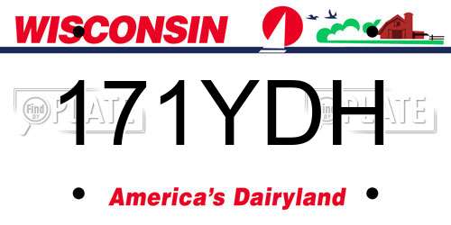 171YDH Wisconsin License Plate