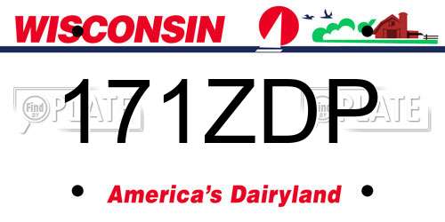 171ZDP Wisconsin License Plate