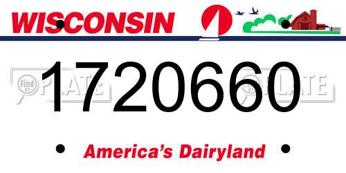 1720660 Wisconsin License Plate